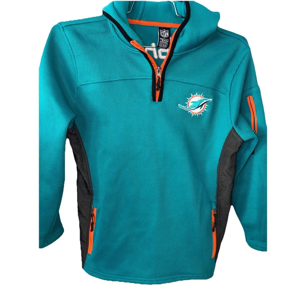NFL Miami Dolphins NFL Team Apparel‎ Boys 18-20 Long Sleeve Sweater Half Zip